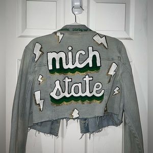 MSU hand painted jean jacket